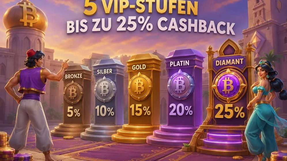 VIP-Stufen-Grafik mit Cashback-Prozenten